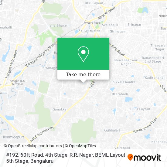 #192, 60ft Road, 4th Stage, R.R. Nagar, BEML Layout 5th Stage map