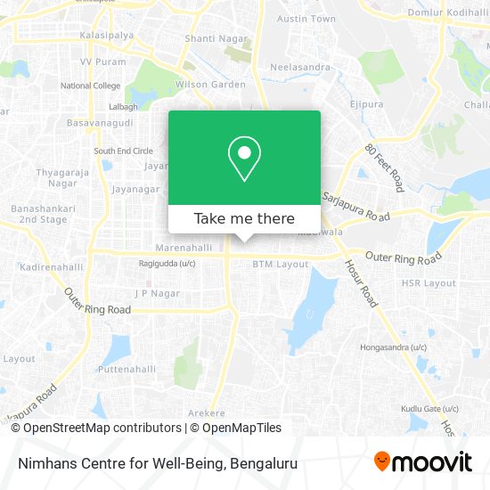 Nimhans Centre for Well-Being map