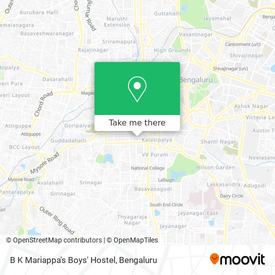 B K Mariappa's Boys' Hostel map