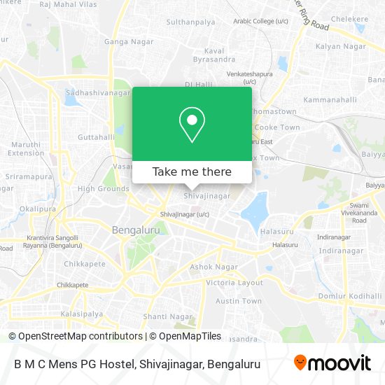 B M C Mens PG Hostel, Shivajinagar map