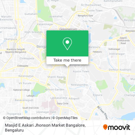 Masjid E Askari Jhonson Market Bangalore map