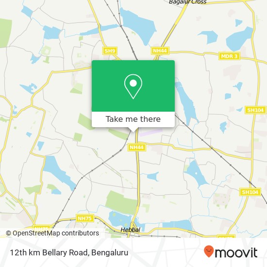 12th km Bellary Road map