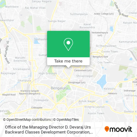 Office of the Managing Director D. Devaraj Urs Backward Classes Development Corporation map