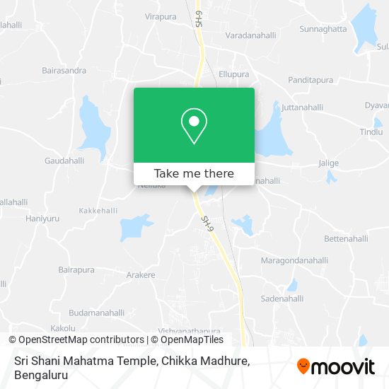 Sri Shani Mahatma Temple, Chikka Madhure map