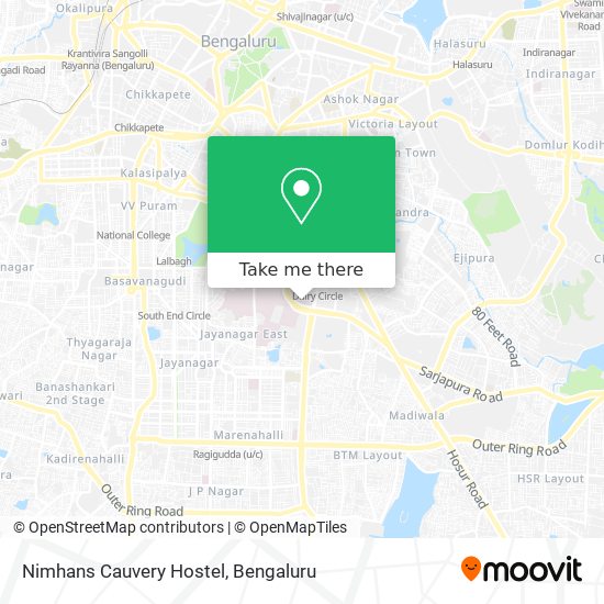 Nimhans Cauvery Hostel map