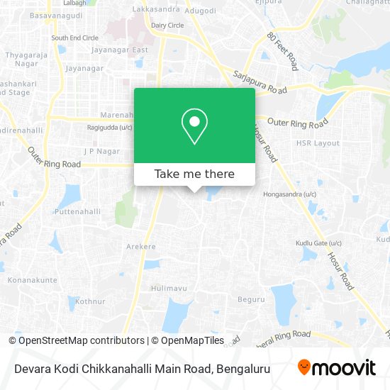Devara Kodi Chikkanahalli Main Road map