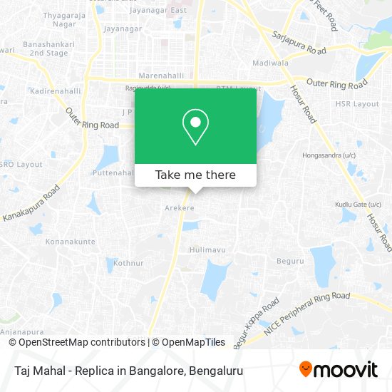 Taj Mahal - Replica in Bangalore map