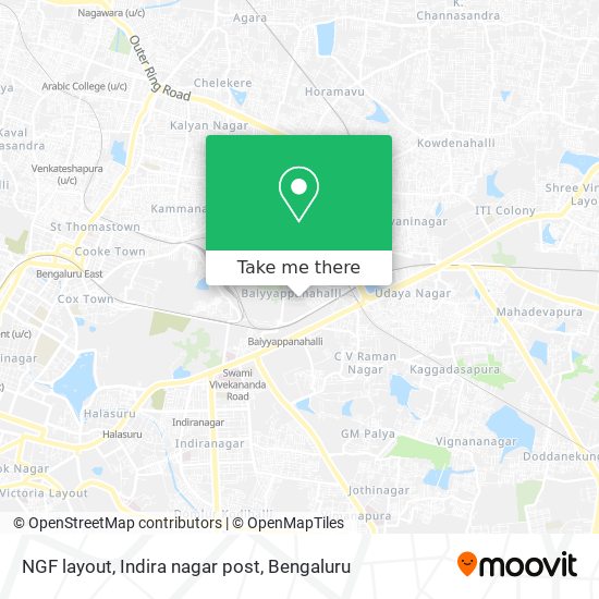 NGF layout, Indira nagar post map