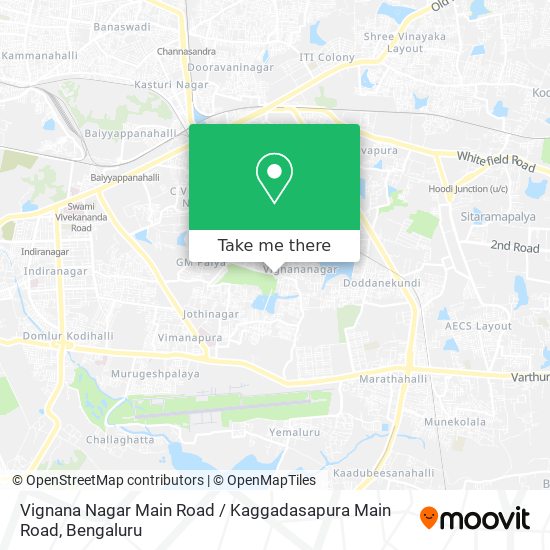 Vignana Nagar Main Road / Kaggadasapura Main Road map