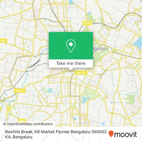 Bestin's Break, KR Market Flyover Bengaluru 560002 KA map