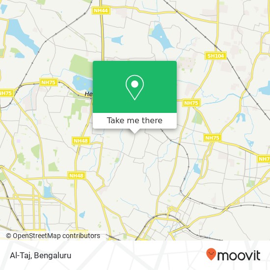 Al-Taj, Sultanpalya Main Road Bengaluru KA map