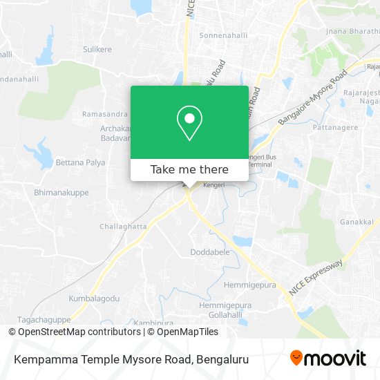 Kempamma Temple Mysore Road map