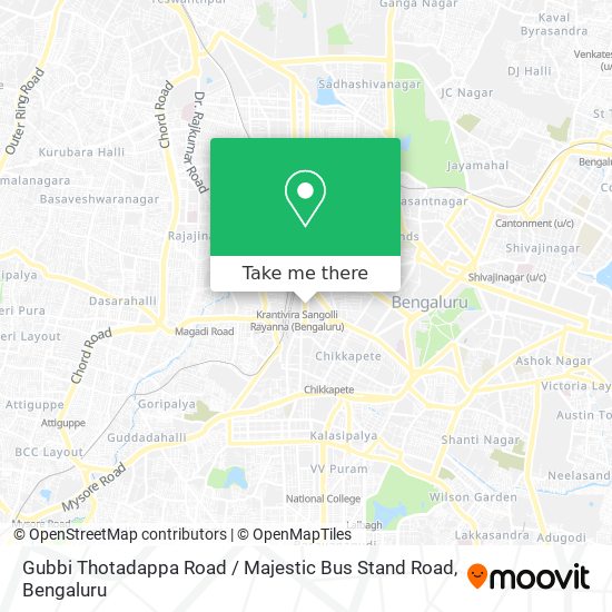 Gubbi Thotadappa Road / Majestic Bus Stand Road map