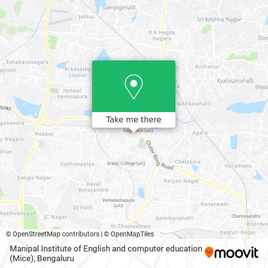Manipal Institute of English and computer education (Mice) map