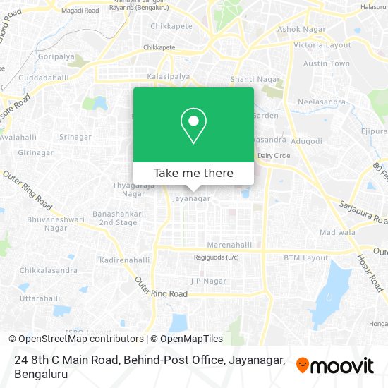 24 8th C Main Road, Behind-Post Office, Jayanagar map