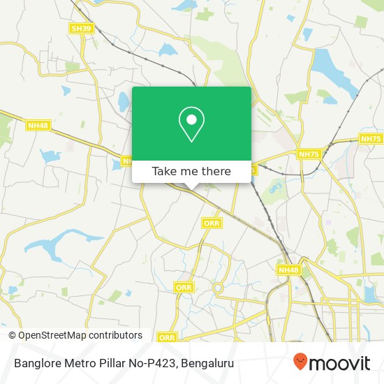 Banglore Metro Pillar No-P423 map