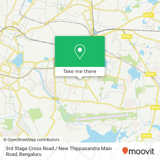 3rd Stage Cross Road / New Thippasandra Main Road map