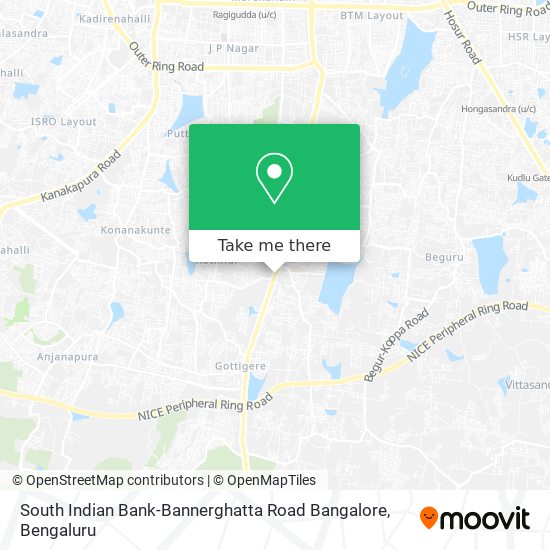 South Indian Bank-Bannerghatta Road Bangalore map