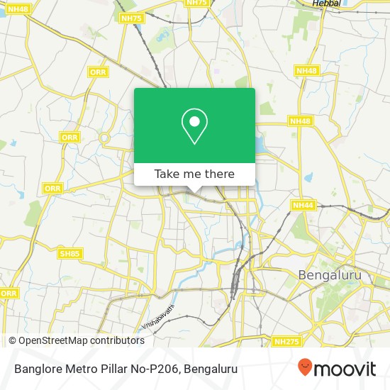 Banglore Metro Pillar No-P206 map