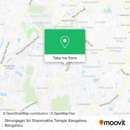 Shrungagiri Sri Shanmukha Temple Bangalore map