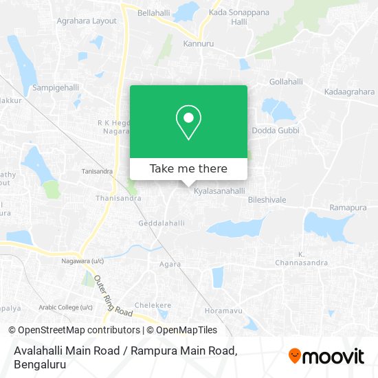 Avalahalli Main Road / Rampura Main Road map