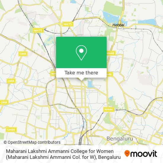 Maharani Lakshmi Ammanni College for Women (Maharani Lakshmi Ammanni Col. for W) map