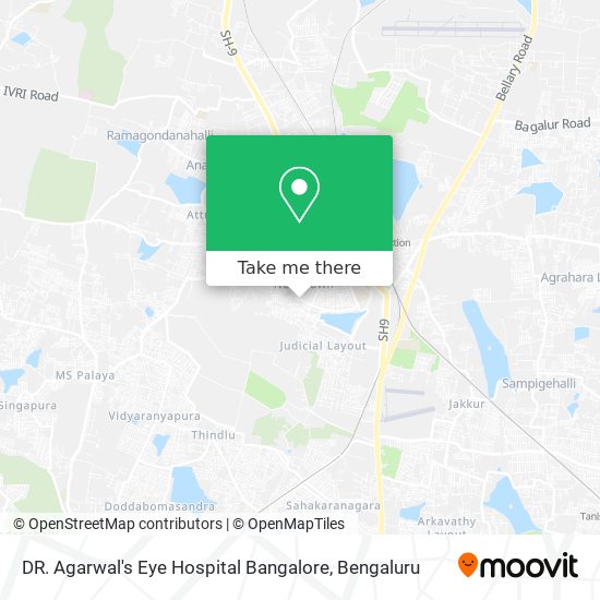 DR. Agarwal's Eye Hospital Bangalore map