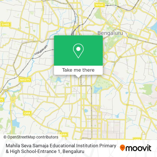 Mahila Seva Samaja Educational Institution Primary & High School-Entrance 1 map