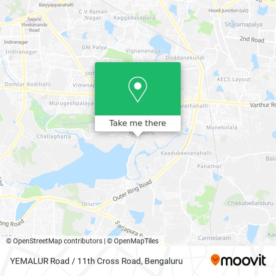 YEMALUR Road / 11th Cross Road map