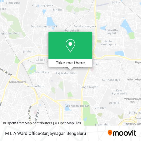 M L A Ward Office-Sanjaynagar map