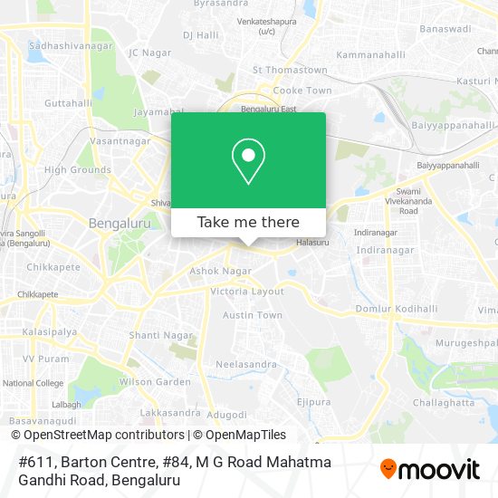 #611, Barton Centre, #84, M G Road Mahatma Gandhi Road map