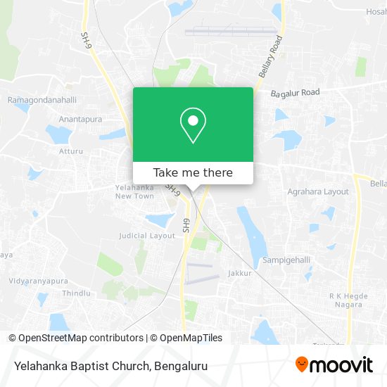 Yelahanka Baptist Church map