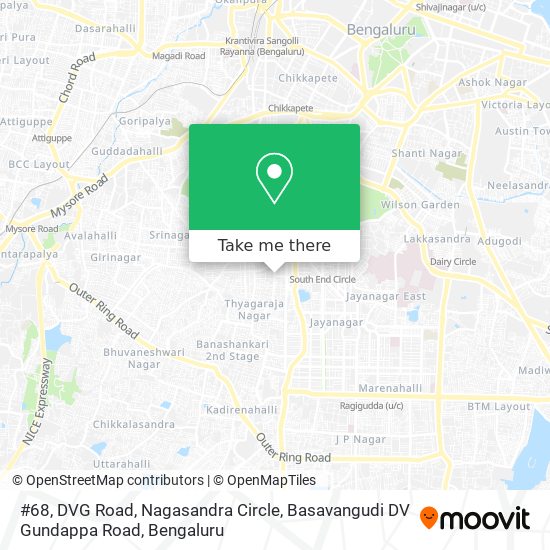 #68, DVG Road, Nagasandra Circle, Basavangudi DV Gundappa Road map