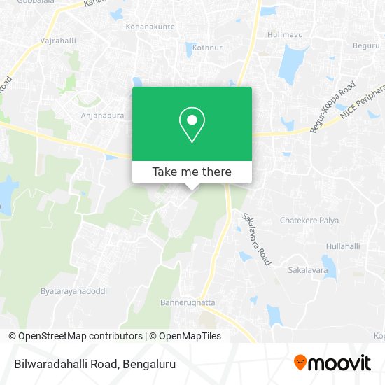 Bilwaradahalli Road map