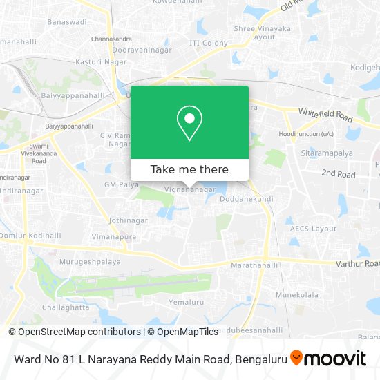 Ward No 81 L Narayana Reddy Main Road map