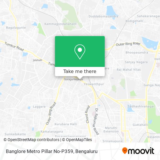 Banglore Metro Pillar No-P359 map