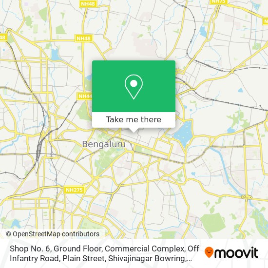 Shop No. 6, Ground Floor, Commercial Complex, Off Infantry Road, Plain Street, Shivajinagar Bowring map