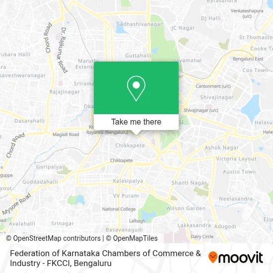 Federation of Karnataka Chambers of Commerce & Industry-Fkcci map