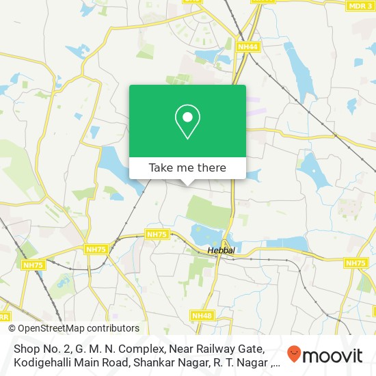 Shop No. 2, G. M. N. Complex, Near Railway Gate, Kodigehalli Main Road, Shankar Nagar, R. T. Nagar map
