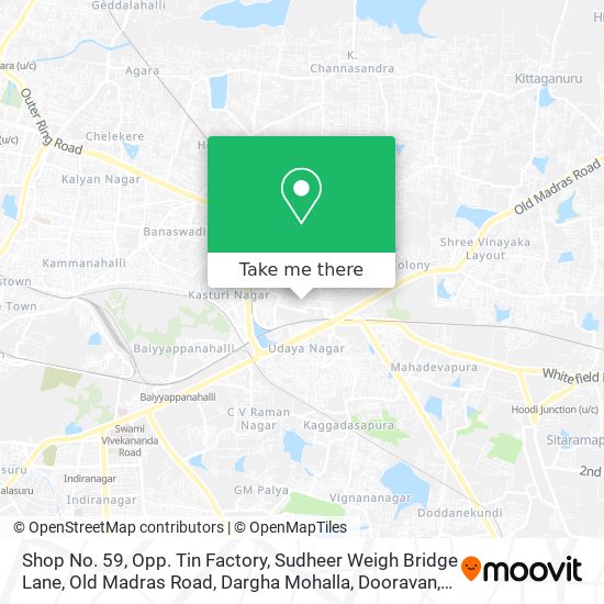 Shop No. 59, Opp. Tin Factory, Sudheer Weigh Bridge Lane, Old Madras Road, Dargha Mohalla, Dooravan map