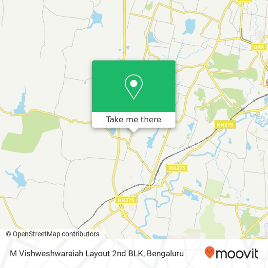 M Vishweshwaraiah Layout 2nd BLK map