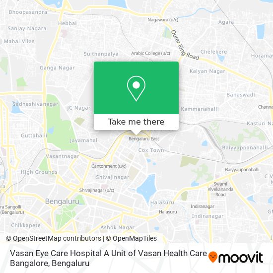 Vasan Eye Care Hospital A Unit of Vasan Health Care Bangalore map