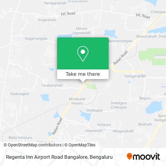 Regenta Inn Airport Road Bangalore map