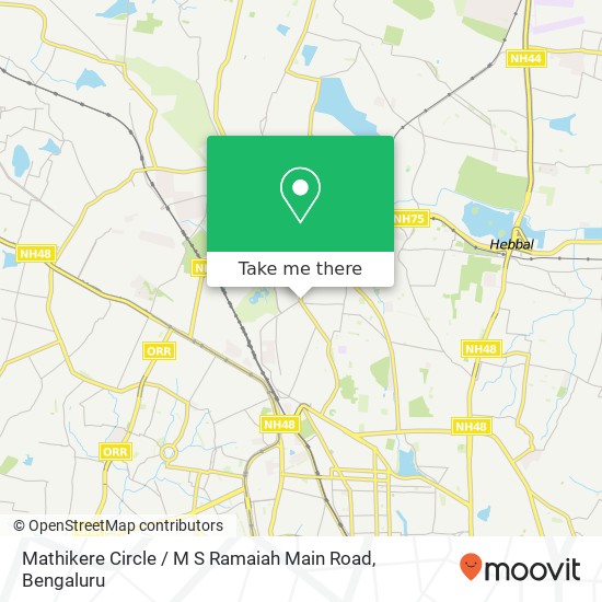 Mathikere Circle / M S Ramaiah Main Road map