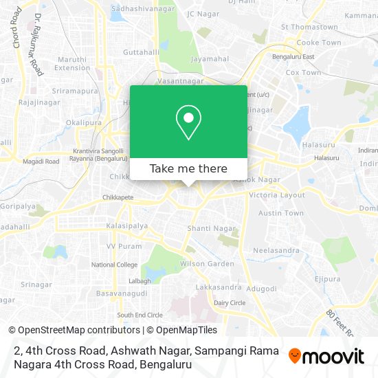 2, 4th Cross Road, Ashwath Nagar, Sampangi Rama Nagara 4th Cross Road map
