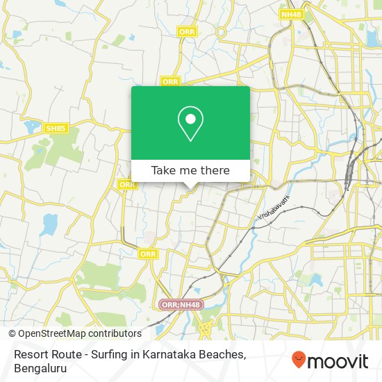 Resort Route - Surfing in Karnataka Beaches map