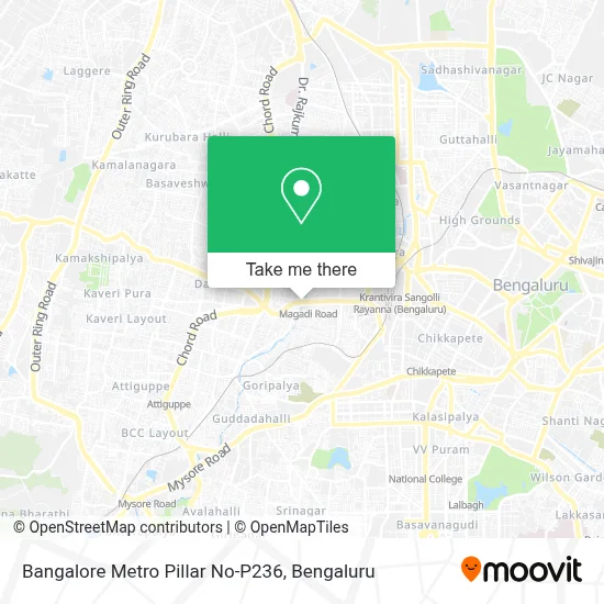 Banglore Metro Pillar No-P236 map