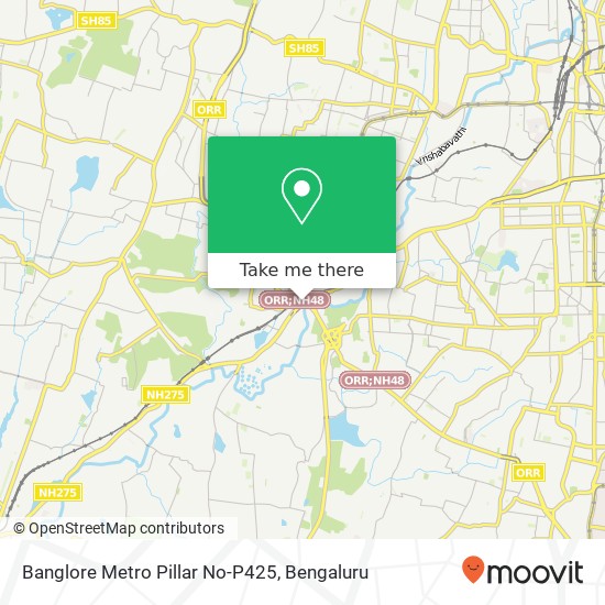 Banglore Metro Pillar No-P425 map