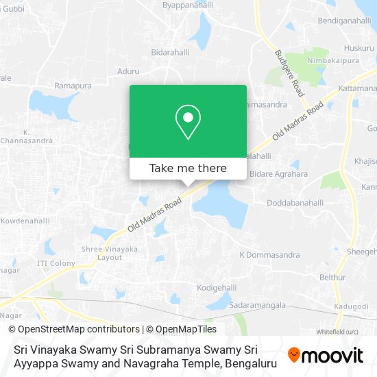 Sri Vinayaka Swamy Sri Subramanya Swamy Sri Ayyappa Swamy and Navagraha Temple map