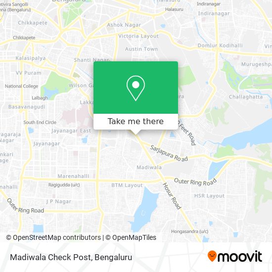 Madiwala Check Post map